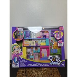 *NEW* Polly Pocket Pollyville Mighty School Playset With Accessories